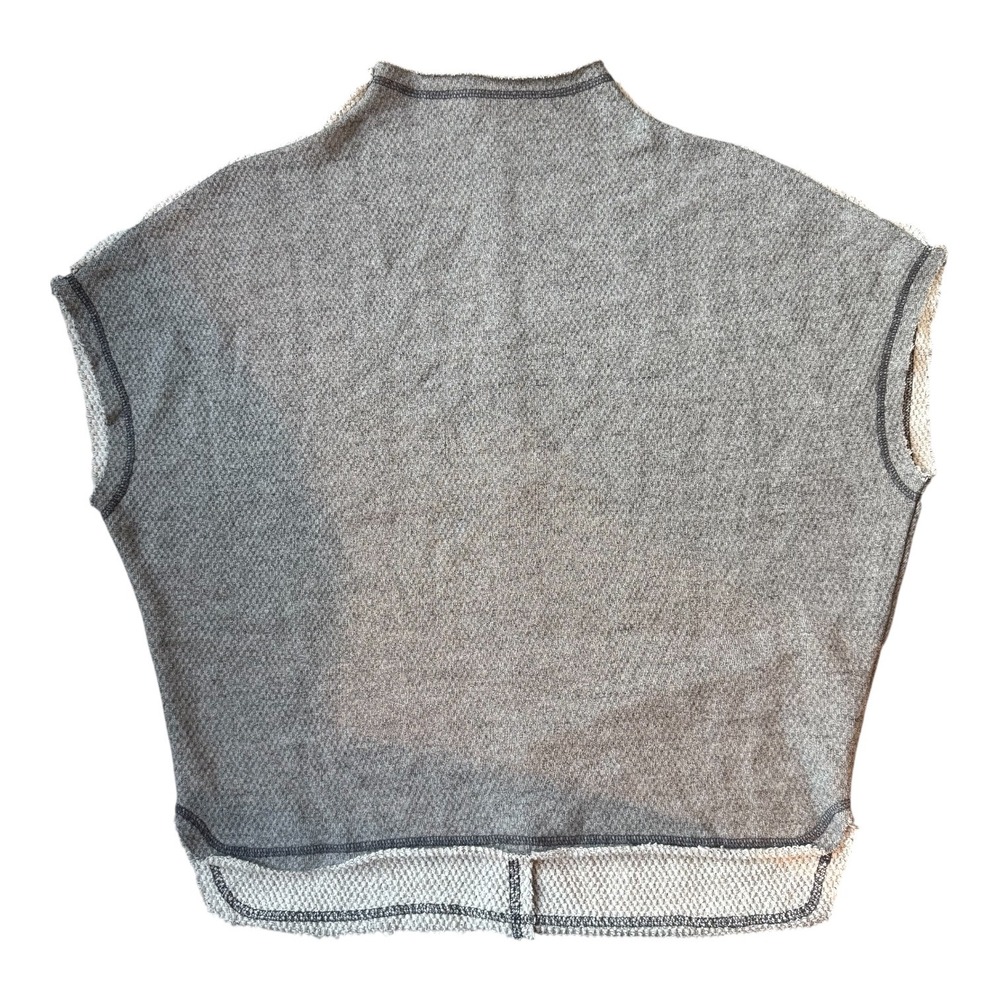 Pilcro Anthropologie Gray Boxy Knit Tee XS Oversized Minimalist Textured Top - Picture 6 of 11